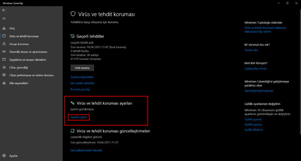 Windows Defender kapatma