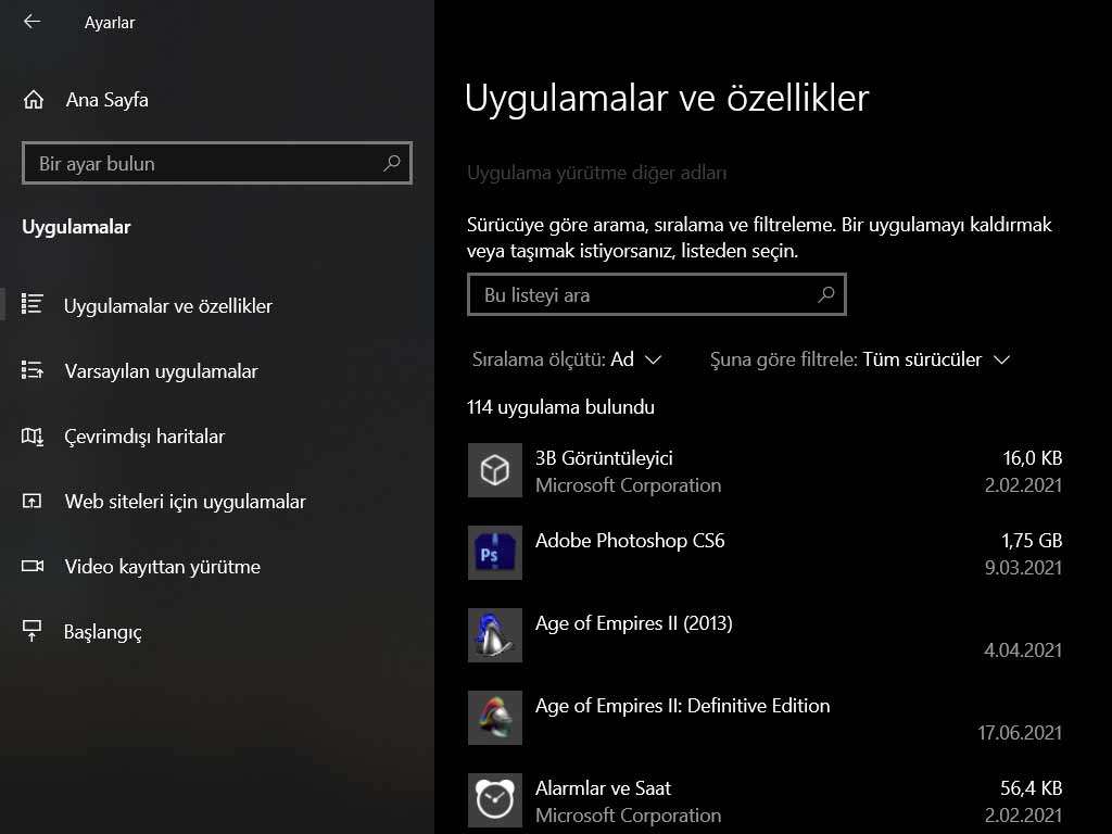 gereksiz programları kaldırma