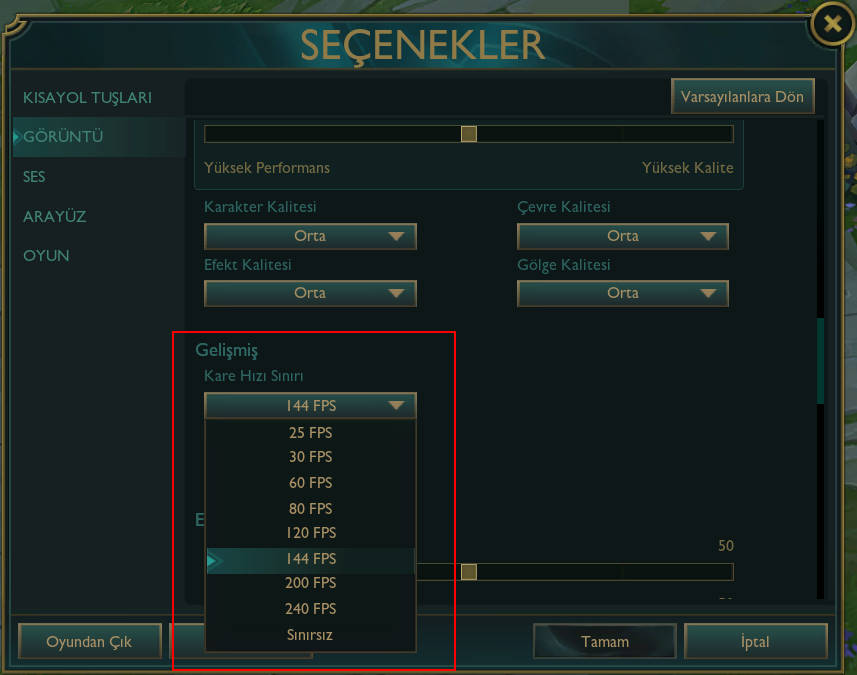 Oyunlarda FPS Sabitleme