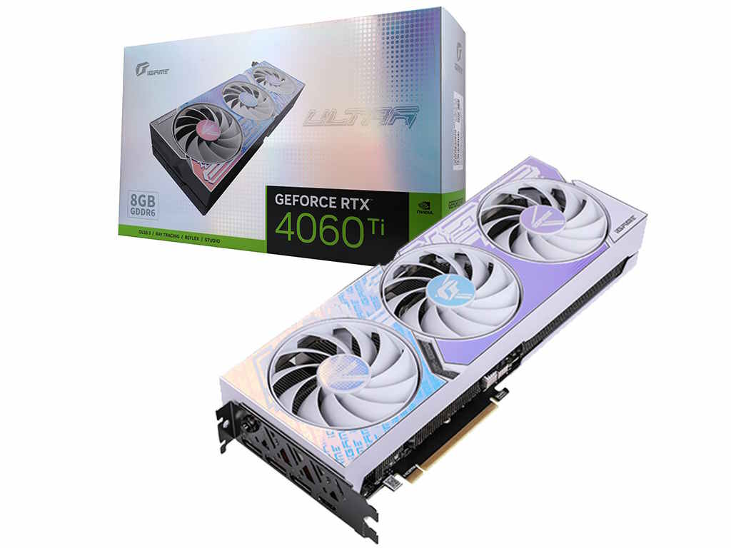 COLORFUL iGame RTX 4060 Ti Ultra 8GB GDDR6 192Bit W OC 8GB-V DX12 Gaming (Oyuncu) Ekran Kartı