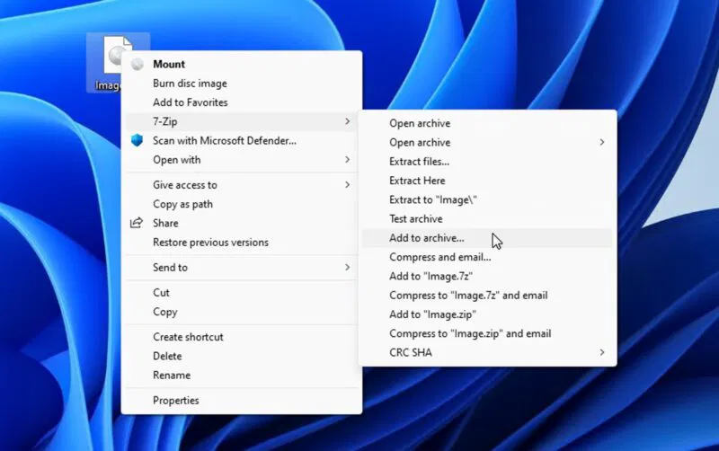 7-Zip ile Dosya Bölme